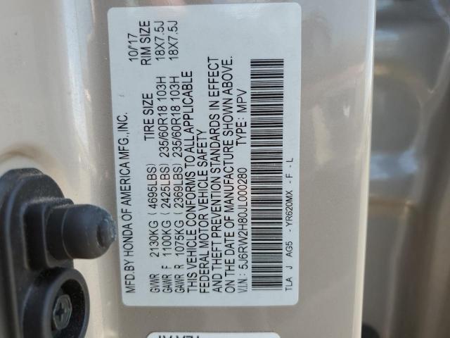 2018 HONDA CR-V EXL - 5J6RW2H80JL000280