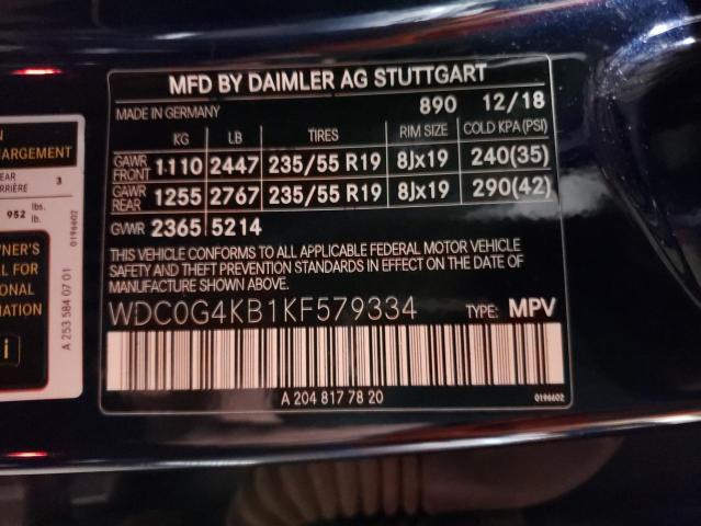 2019 MERCEDES-BENZ GLC 300 4M - WDC0G4KB1KF579334
