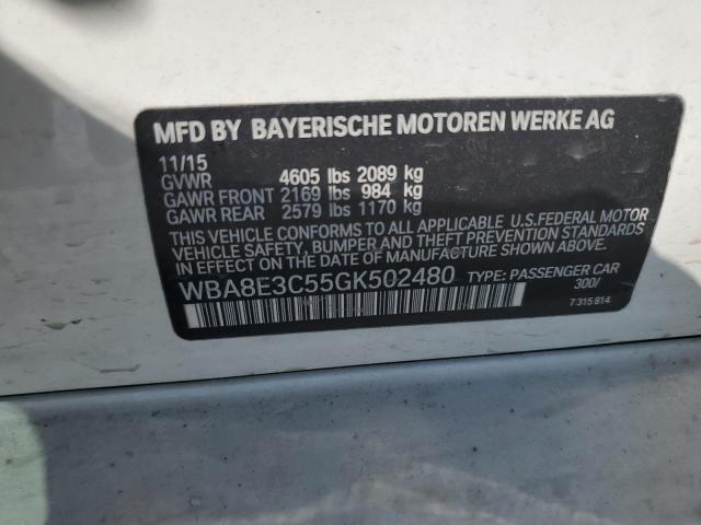 VIN WBA8E3C55GK502480 2016 BMW 3 Series, 328 Xi Sulev no.12