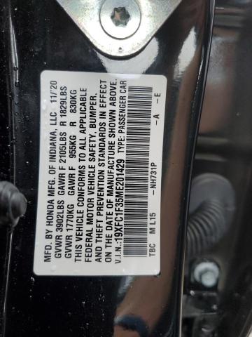 2021 HONDA CIVIC 19XFC1F35ME201429