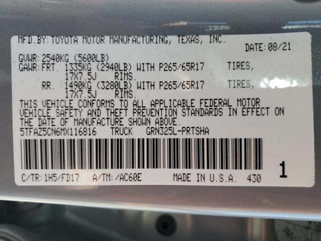 2021 TOYOTA TACOMA DOU - 5TFAZ5CN6MX116816