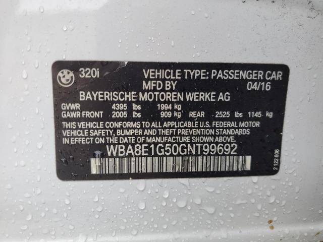 VIN WBA8E1G50GNT99692 2016 BMW 3 Series, 320 I no.13