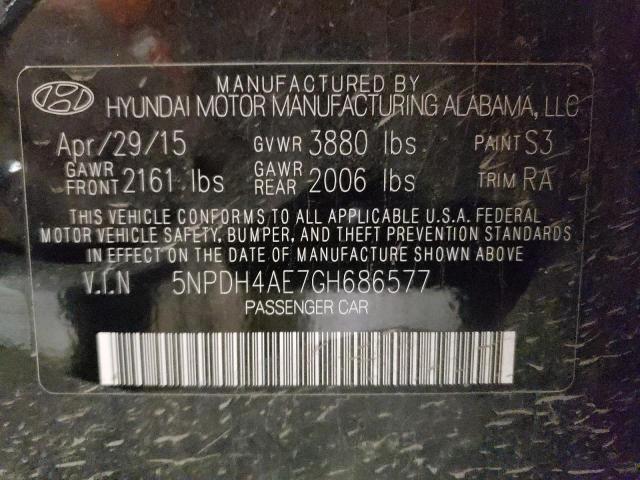 2016 HYUNDAI ELANTRA SE - 5NPDH4AE7GH686577