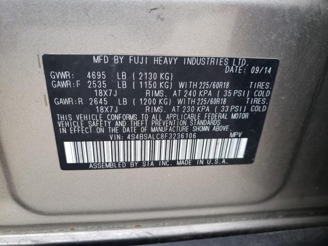2015 SUBARU OUTBACK 2. - 4S4BSALC8F3236106