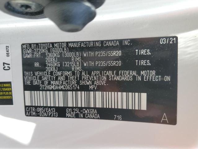 VIN 2T2HGMDA4MC065174 2021 Lexus RX, 450H no.13