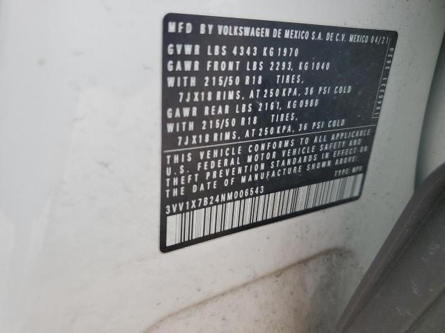 2022 VOLKSWAGEN TAOS SEL - 3VV1X7B24NM006543