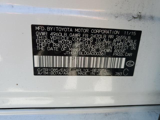 2016 LEXUS GS 200T BA JTHBA1BL0GA000361