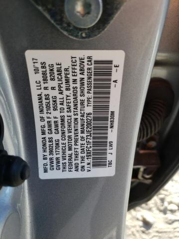 2018 HONDA CIVIC EXL - 19XFC1F73JE200276