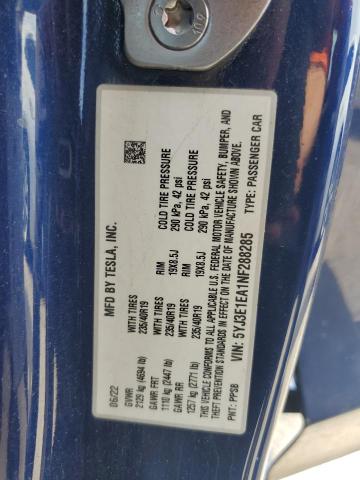 2023 TESLA 3 - 5YJ3E1EA1NF288285
