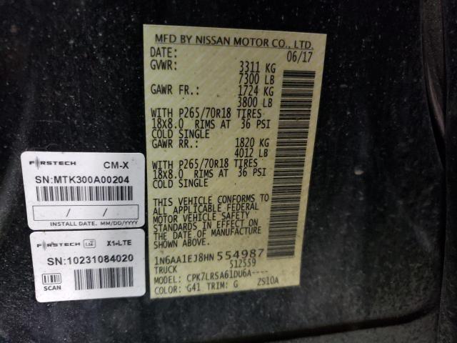 2017 NISSAN TITAN S - 1N6AA1EJ8HN554987