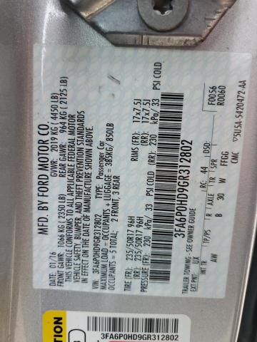 VIN 3FA6P0HD9GR312802 2016 Ford Fusion, SE no.12