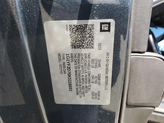 2019 CHEVROLET CORVETTE S - 1G1YF2D76K5116693