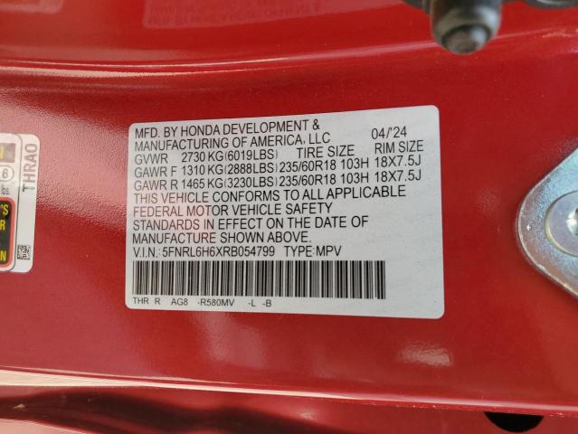 VIN 5FNRL6H6XRB054799 2024 Honda Odyssey, Exl no.13