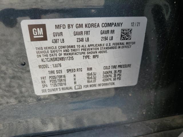 2022 CHEVROLET TRAX LS - KL7CJNSM3NB511315