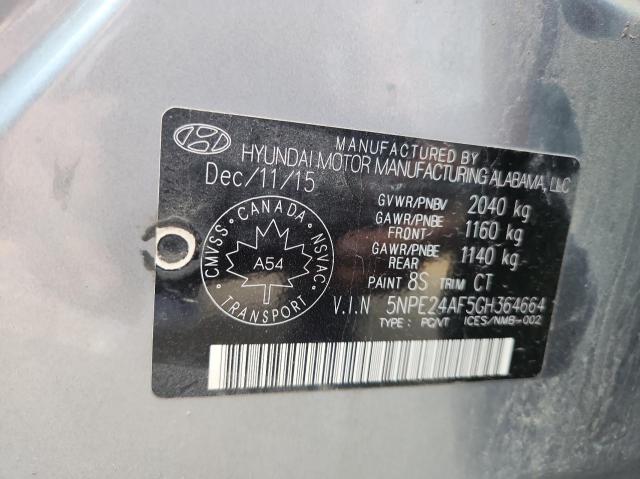 2016 HYUNDAI SONATA GL 5NPE24F5GH364664