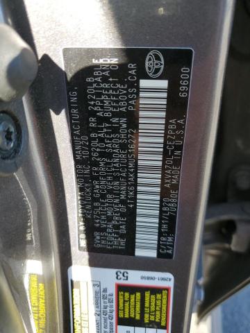 VIN 4T1K61AK4MU516272 2021 Toyota Camry, Xse no.13