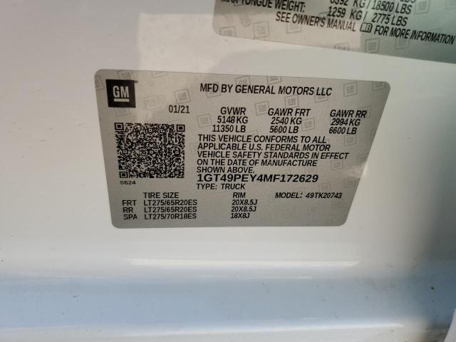 2021 GMC SIERRA K25 - 1GT49PEY4MF172629
