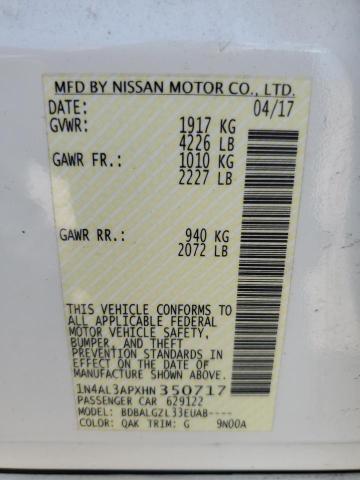 2017 NISSAN ALTIMA 2.5 - 1N4AL3APXHN350717