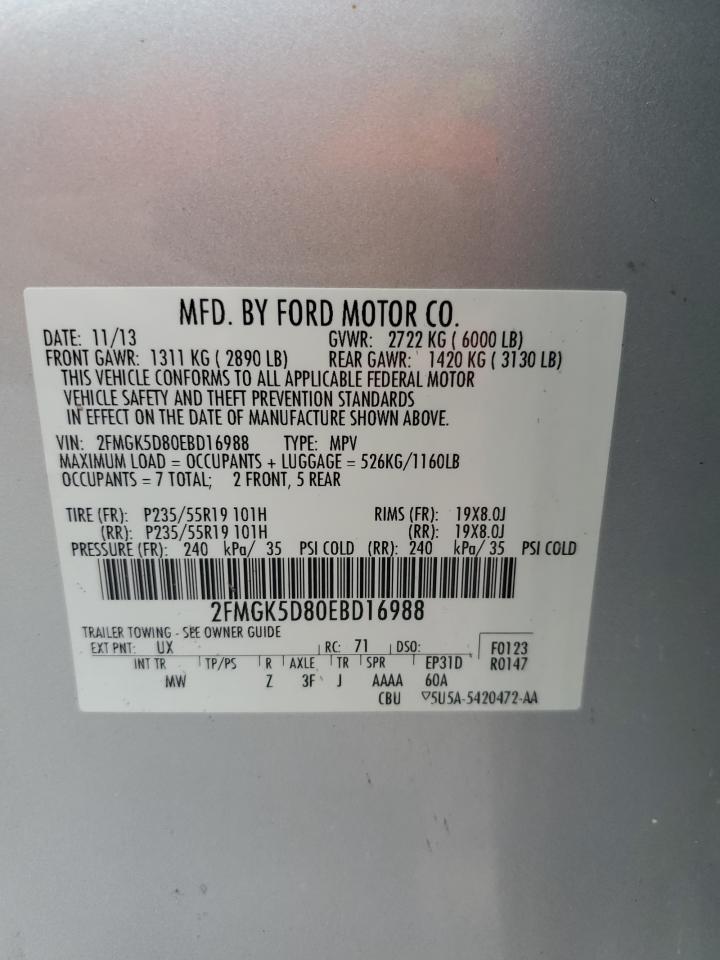 Lot #2916408022 2014 FORD FLEX LIMIT