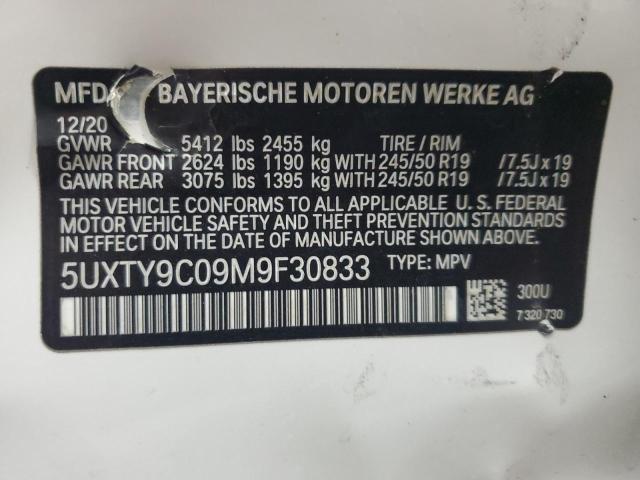 VIN 5UXTY9C09M9F30833 2021 BMW X3, Xdrivem40I no.14