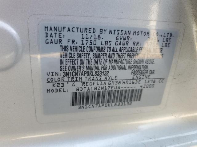 2019 NISSAN VERSA S - 3N1CN7AP0KL833132