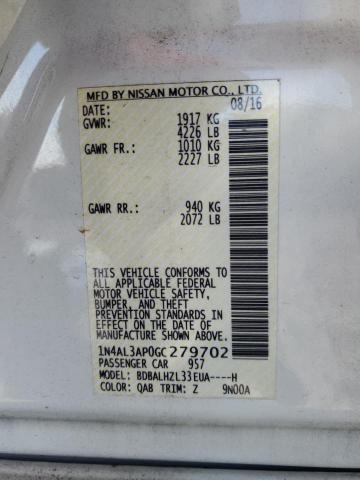 2016 NISSAN ALTIMA 2.5 - 1N4AL3AP0GC279702