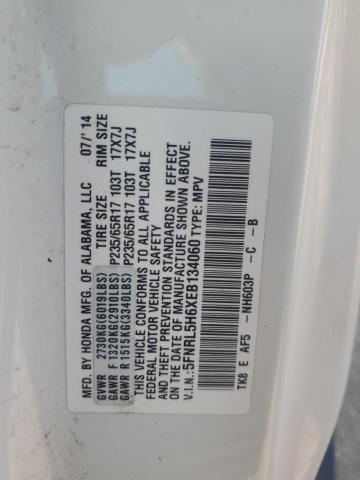 VIN 5FNRL5H6XEB134060 2014 Honda Odyssey, Exl no.13