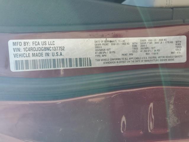 2022 DODGE DURANGO GT - 1C4RDJDG8NC137752