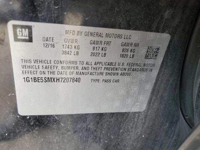 2017 CHEVROLET CRUZE LT - 1G1BE5SMXH7207840