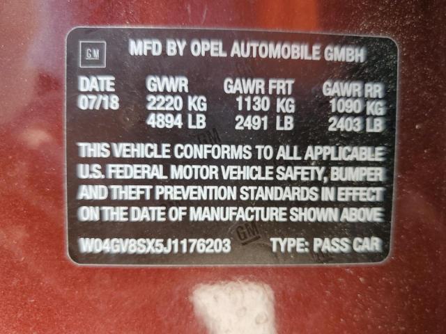 2018 BUICK REGAL TOUR W04GV8SX5J1176203