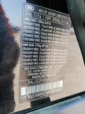 2017 LAND ROVER RANGE ROVE - SALGS2FK8HA323305