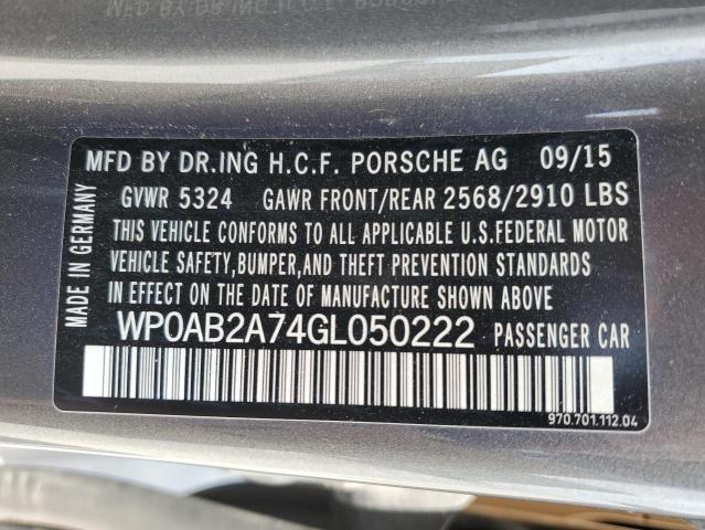 2016 PORSCHE PANAMERA S - WP0AB2A74GL050222