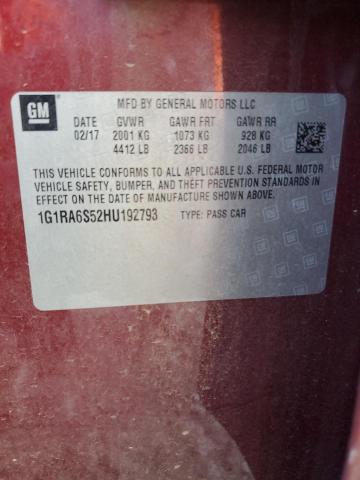 2017 CHEVROLET VOLT LT - 1G1RA6S52HU192793