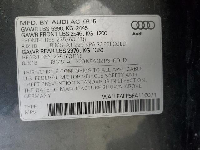 VIN WA1LFAFP5FA116071 2015 Audi Q5, Premium Plus no.13