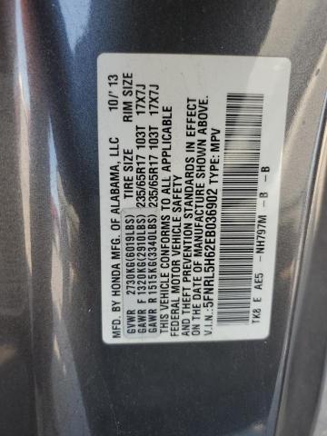 VIN 5FNRL5H62EB036902 2014 Honda Odyssey, Exl no.13