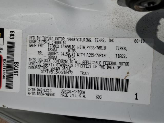 2019 TOYOTA TUNDRA DOU - 5TFTY5F15KX010472