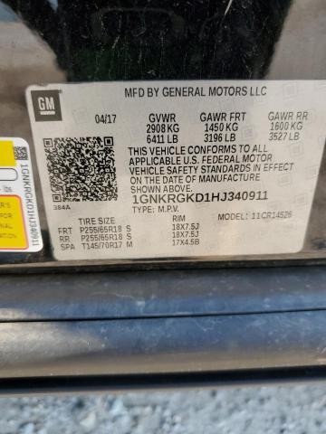 2017 CHEVROLET TRAVERSE L - 1GNKRGKD1HJ340911