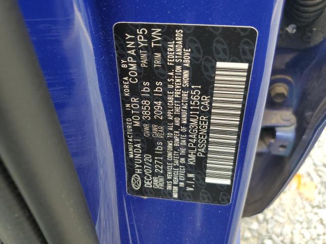 2021 HYUNDAI ELANTRA LI - KMHLP4AG3MU115651