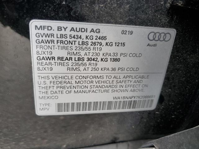 VIN WA1BNAFY7K2068651 2019 Audi Q5, Premium Plus no.13