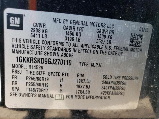 2016 GMC ACADIA SLT - 1GKKRSKD9GJ270119