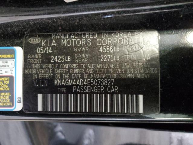 VIN KNAGM4AD4E5073827 2014 KIA Optima, Hybrid no.12