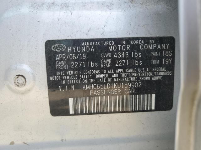 2019 HYUNDAI IONIQ - KMHC65LD1KU159902