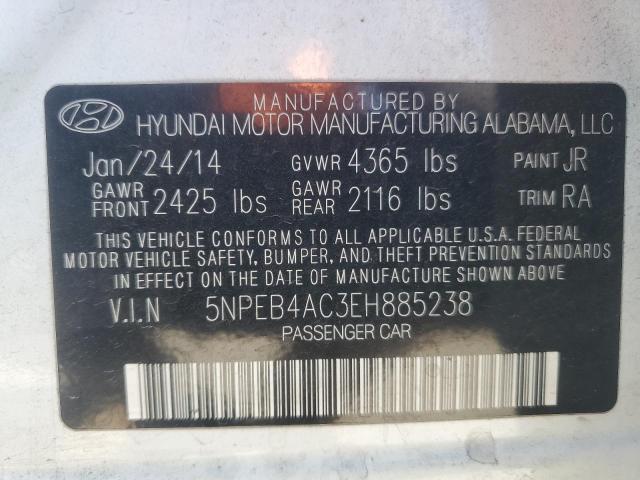 VIN 5NPEB4AC3EH885238 2014 Hyundai Sonata, Gls no.12