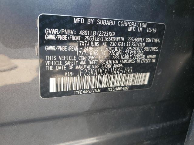 2020 SUBARU FORESTER JF2SKADCXLH445799