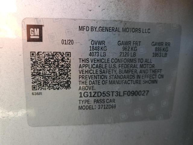 VIN 1G1ZD5ST3LF090027 2020 Chevrolet Malibu, LT no.12