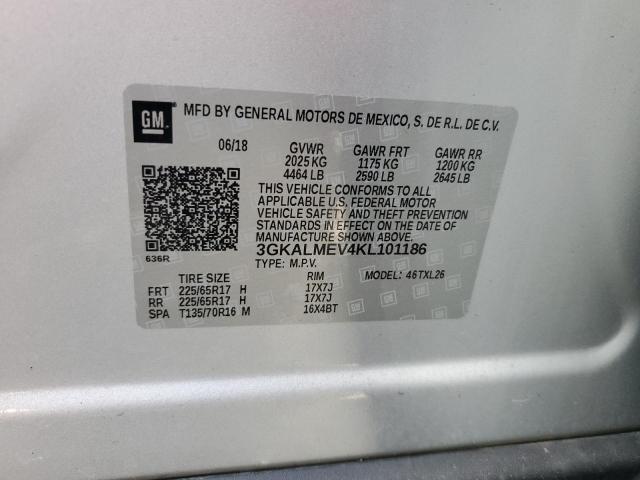 2019 GMC TERRAIN SL 3GKALMEV4KL101186  67570974