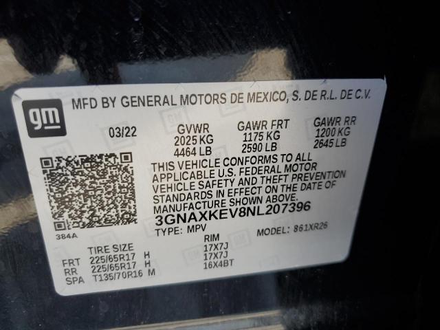 2022 CHEVROLET EQUINOX LT - 3GNAXKEV8NL207396