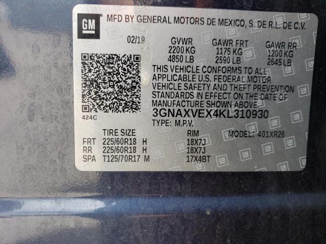 2019 CHEVROLET EQUINOX LT - 3GNAXVEX4KL310930