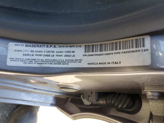 VIN ZAM57RSAXG1169079 2016 Maserati Ghibli, S no.13