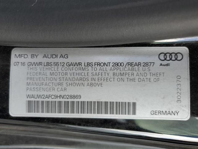 2017 AUDI A7 PREMIUM - WAUW2AFC9HN028869